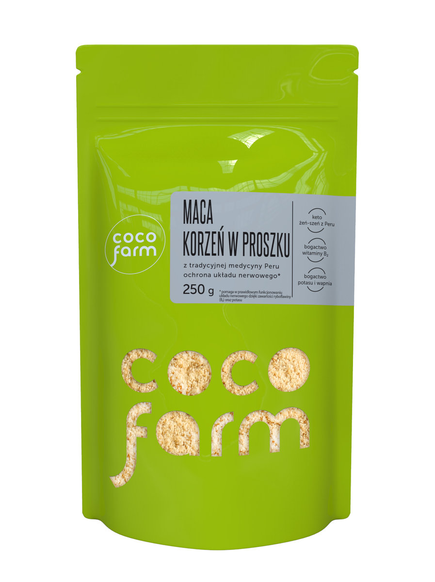 Coco Farm Maca Korzeń W Proszku Z Tradycyjnej Medycyny Peru, Ochrona Układu Nerwowego 250G