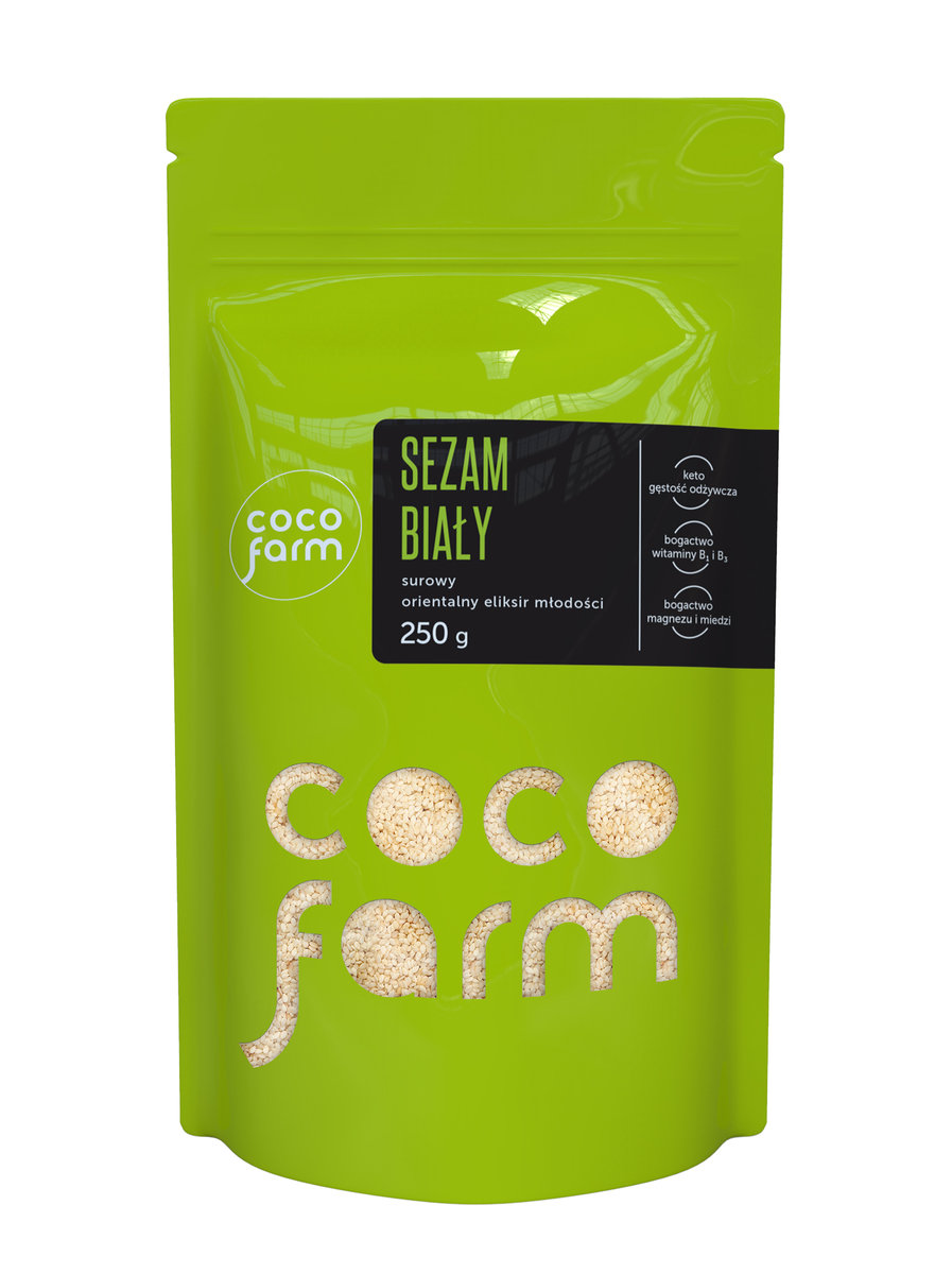 Coco Farm Sezam Biały Surowy, Orientalny Eliksir Młodości 250G