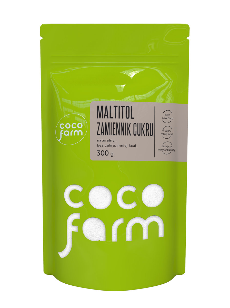 Coco Farm Maltitol Zamiennik Cukru, Naturalny, Bez Cukru, Mniej Kcal 300G