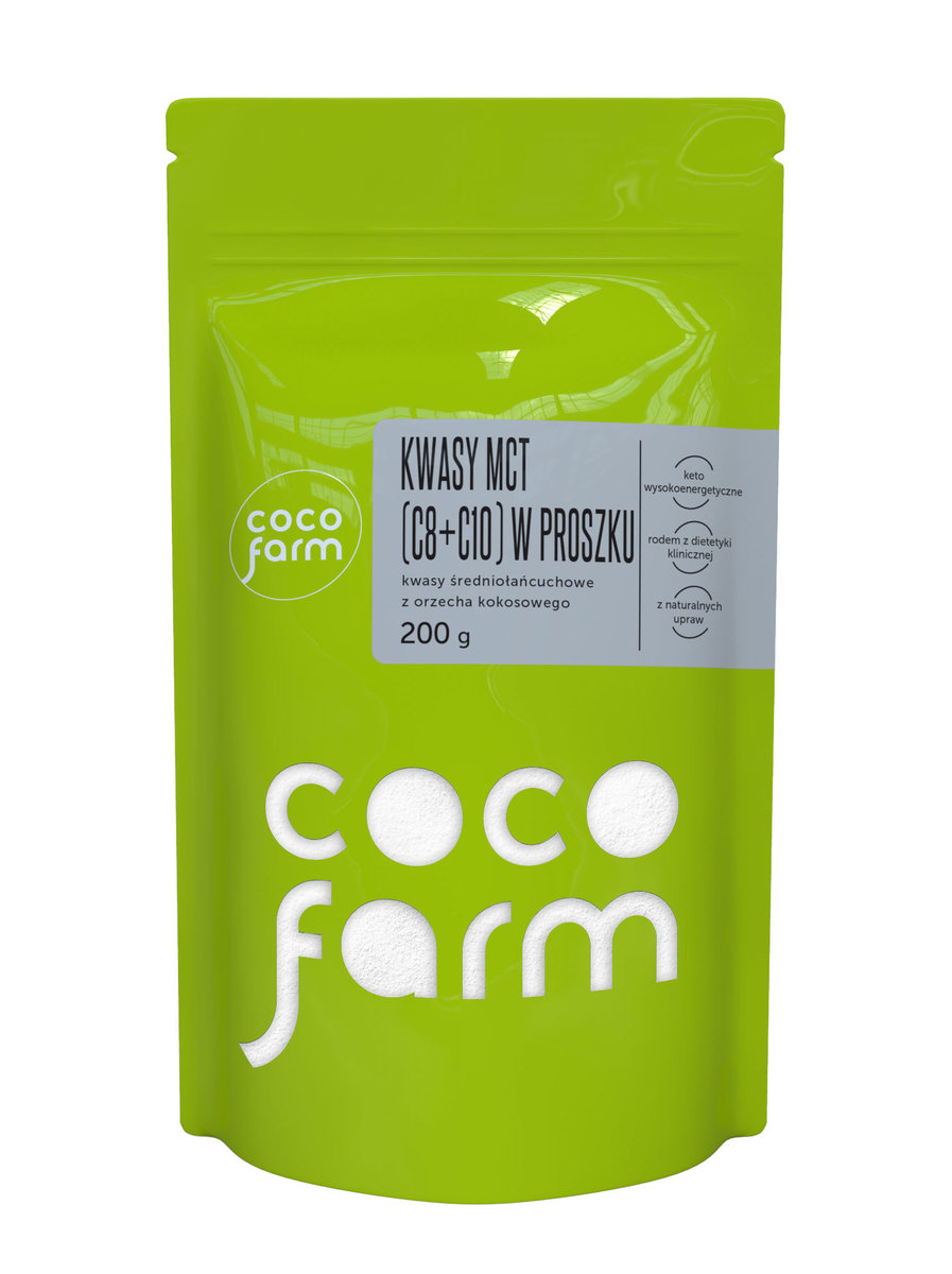 Coco Farm Kwasy Mct (C8+C10) W Proszku, Kwasy Średniołańcuchowe Z Orzecha 200G