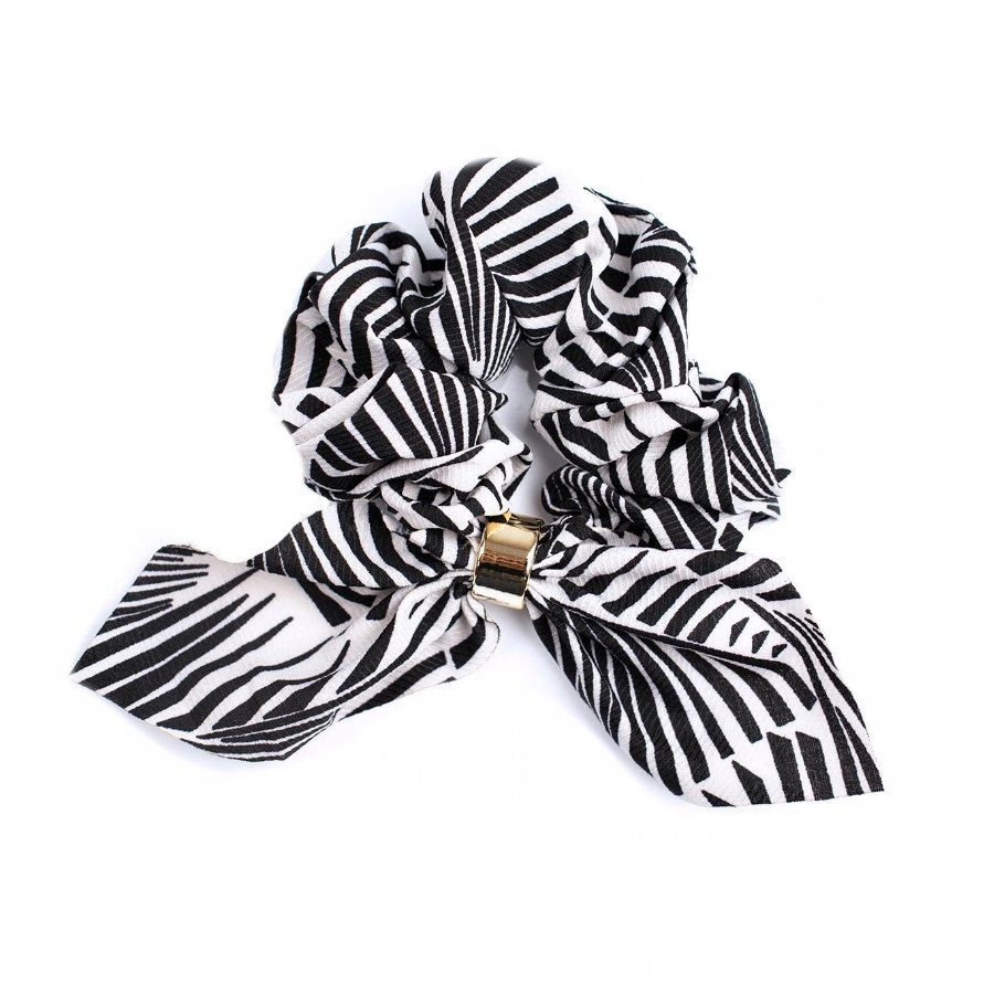 Gumka do włosów apaszka frotka scrunchie zebra