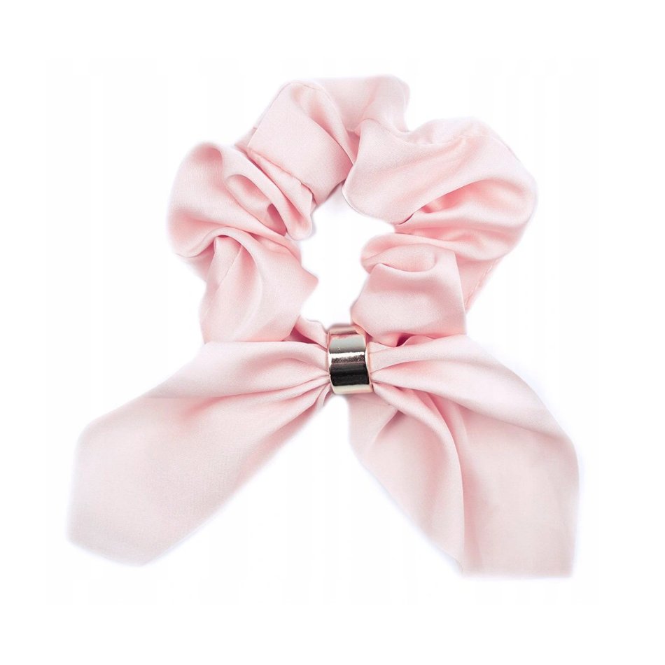 Gumka do włosów apaszka frotka scrunchies różowa