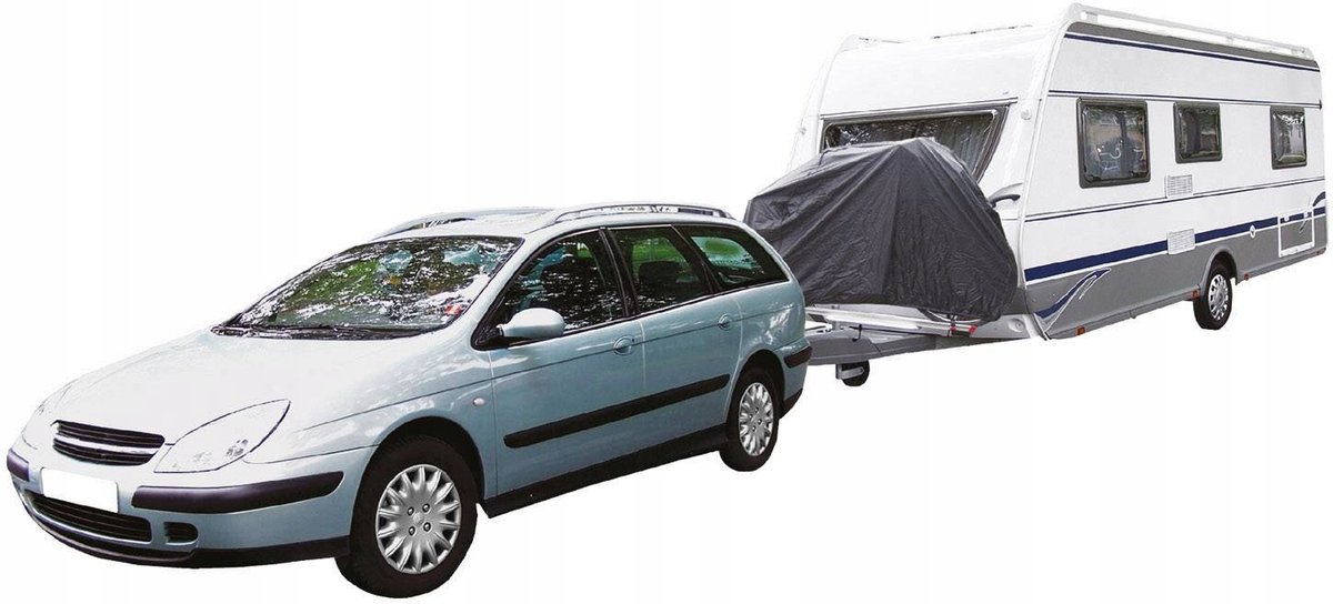 Cartrend 10164 Caravan pokrowiec ochronny na rower, montaż dyszla, 1 szt. osłona na rower, pokrowiec na rower, kemping, akcesoria kempingowe, kampery