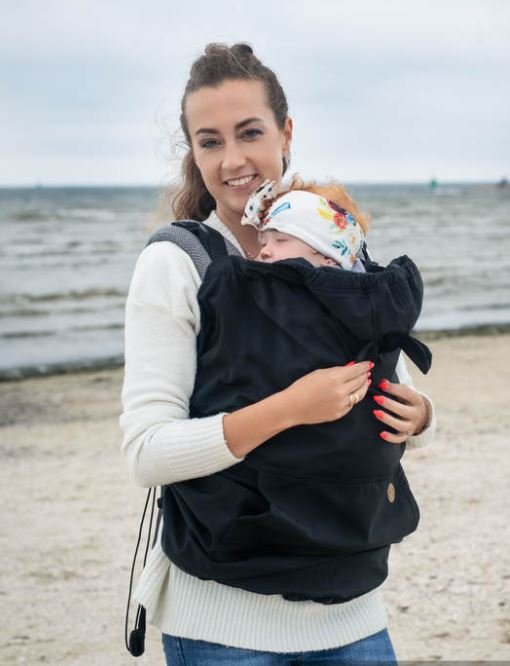 LennyLamb osłonka na chustę lub nosidełko Softshell Czarna CVR_001_BLCK