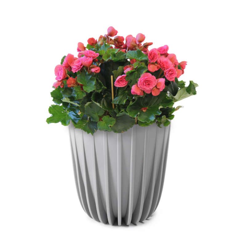 Doniczka plastikowa Mira śr.25 cm szara Lamela