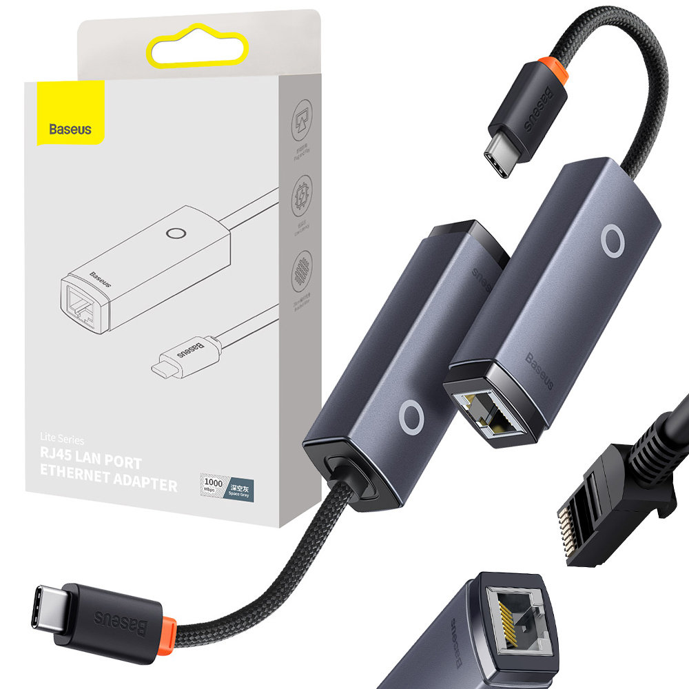 Baseus Adapter USB Typ-C RJ-45 Lite Series 1000mbps