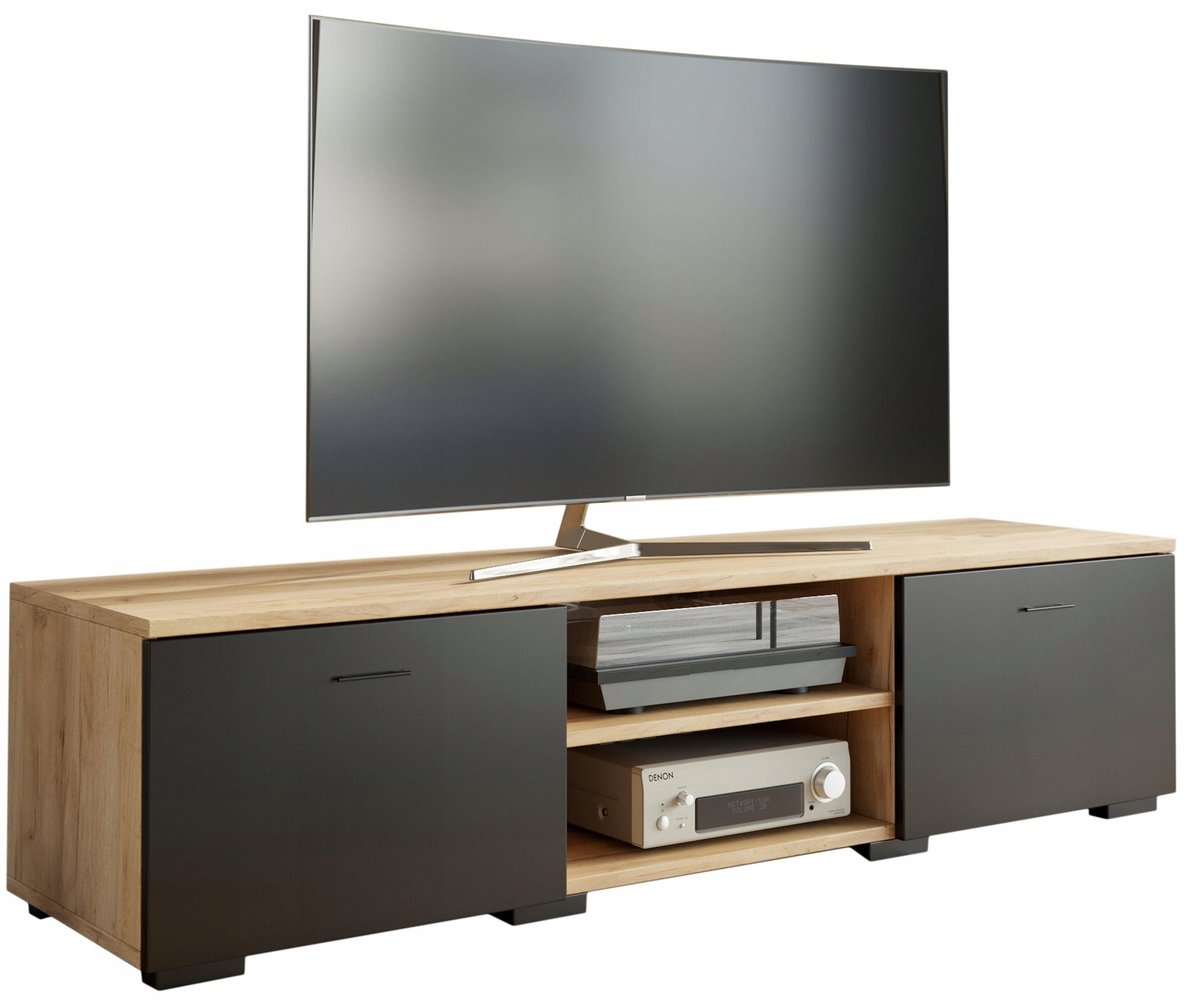 Stolik Szafka Rtv Roma 150Cm Artisan Czarny Komoda