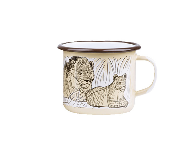 Kubek emaliowany, żółty Lion