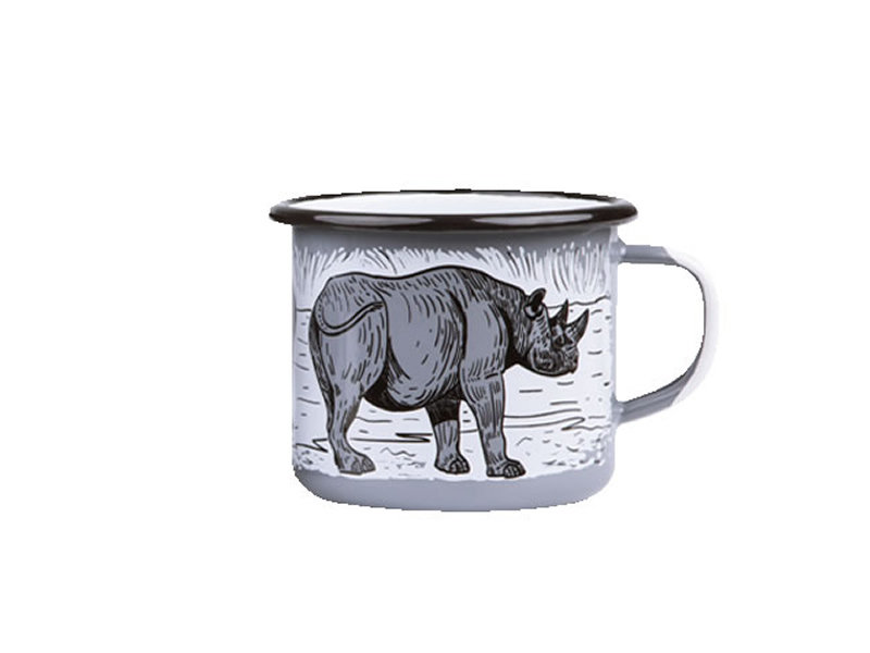Kubek emaliowany, szary Rhino