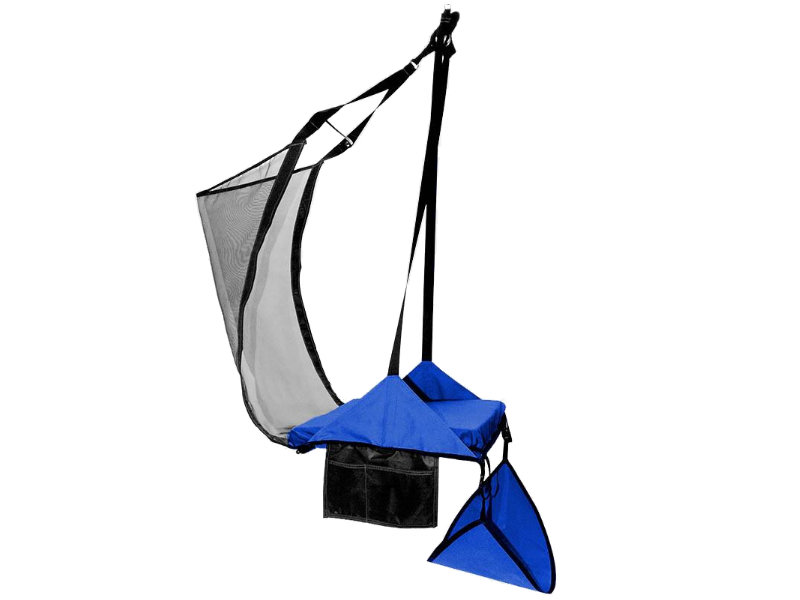 Krzesło 1 osobowe z hamakiem na nogi, niebieski Crua HoverChair Xtend