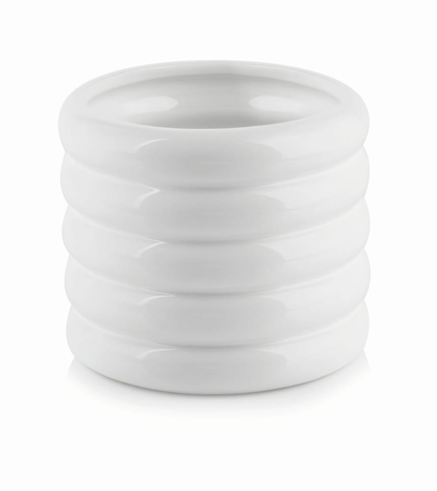 Ceramiczna osłonka na doniczkę Cylinder Biała 15Cm