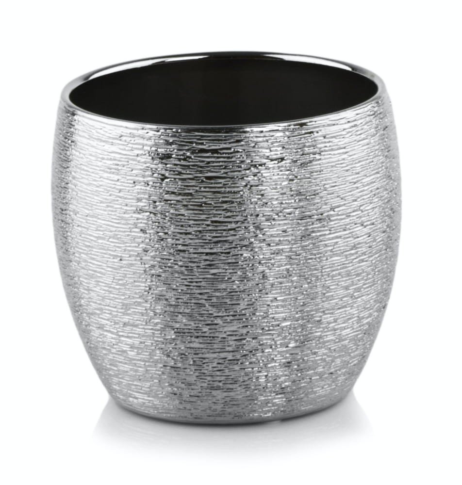 Doniczka Osłonka Ceramiczna kula Silver Glam 15 cm