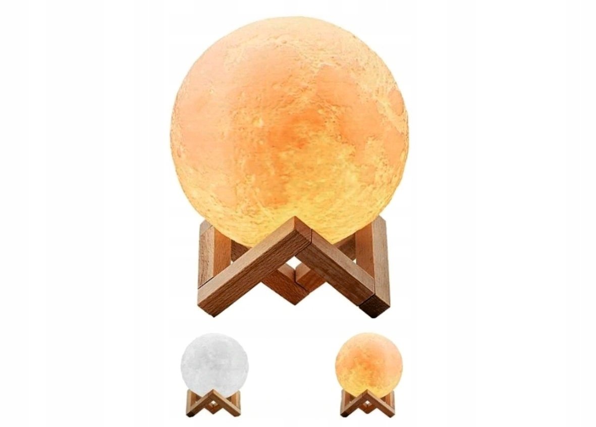 Lampka Nocna Lampa Mały Księżyc 3D Moon 25 Cm