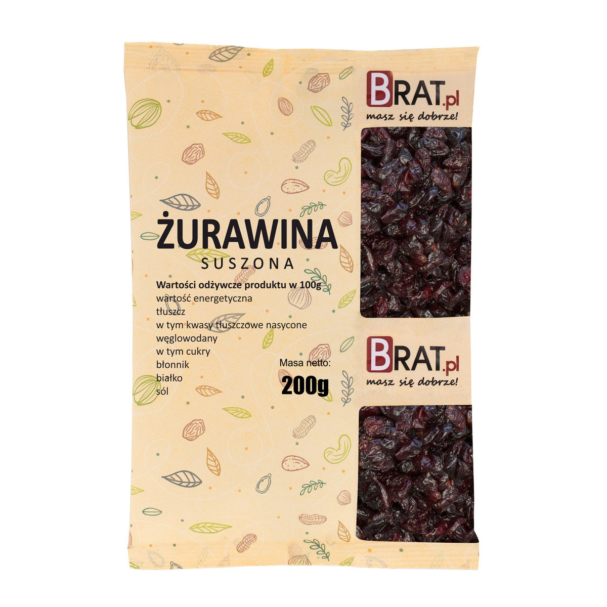 Żurawina 200G Suszona Naturalna Świeża