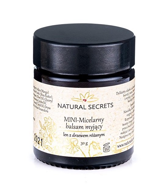 Natural secrets Natural Secrets Micelarny Balsam Myjący Mini  Len z Drzewem Różanym 30g D205-55557