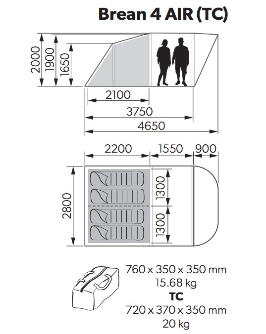 Kampa Brean 4 Air Namiot Nadmuchiwany
