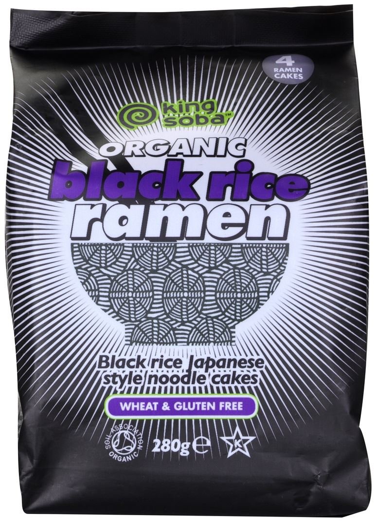 MAKARON RAMEN Z RYŻU CZARNEGO W STYLU JAPOŃSKIM GNIAZDA BEZGLUTENOWY BIO 280 g - KING SOBA