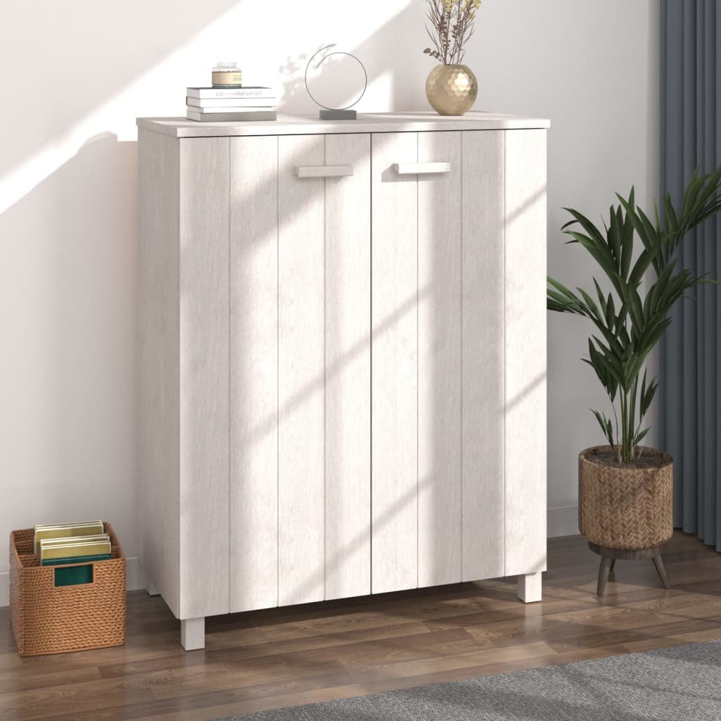 vidaXL Szafka na buty, biała, 85x40x108 cm, lite drewno sosnowe