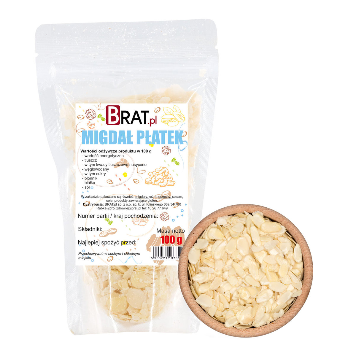 Płatki Migdałowe Migdał 100G Płatek Migdałowy Produkt Naturalny
