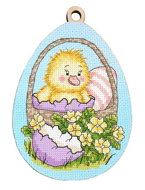 Haft Krzyżykowy - Zestaw Do Haftu - Jajko Z Kaczuszką