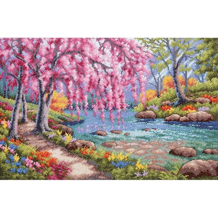 Haft Krzyżykowy - Zestaw Do Haftu - Wiśniowa Zatoka