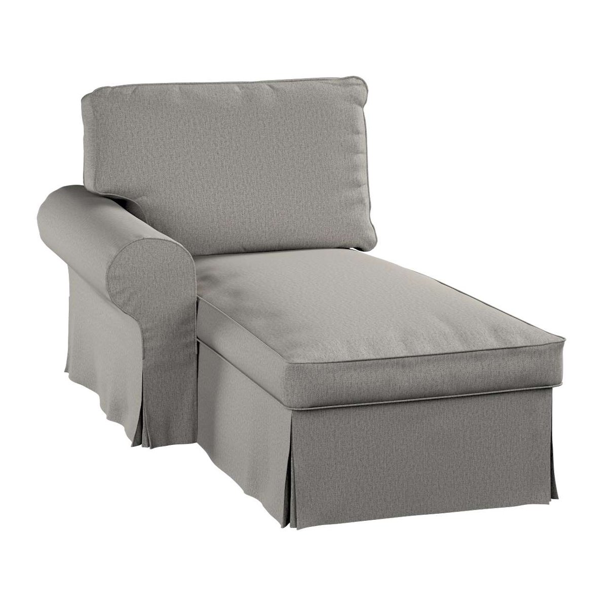 Pokrowiec na szezlong Ektorp lewy, srebrno - szary szenil, 84 x 166 x 73 cm, Living