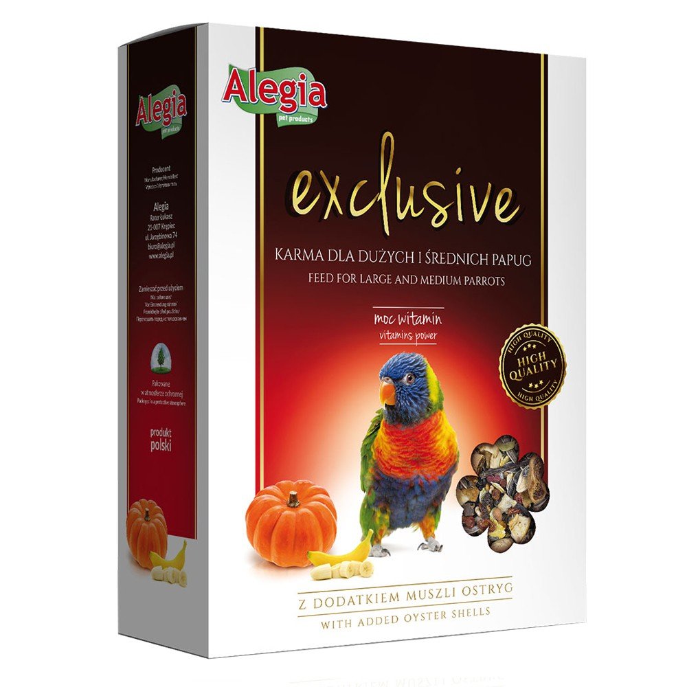 Alegia Exclusive karma dla dużych i średnich papug EXCLUSIVE PAPUGA 700G