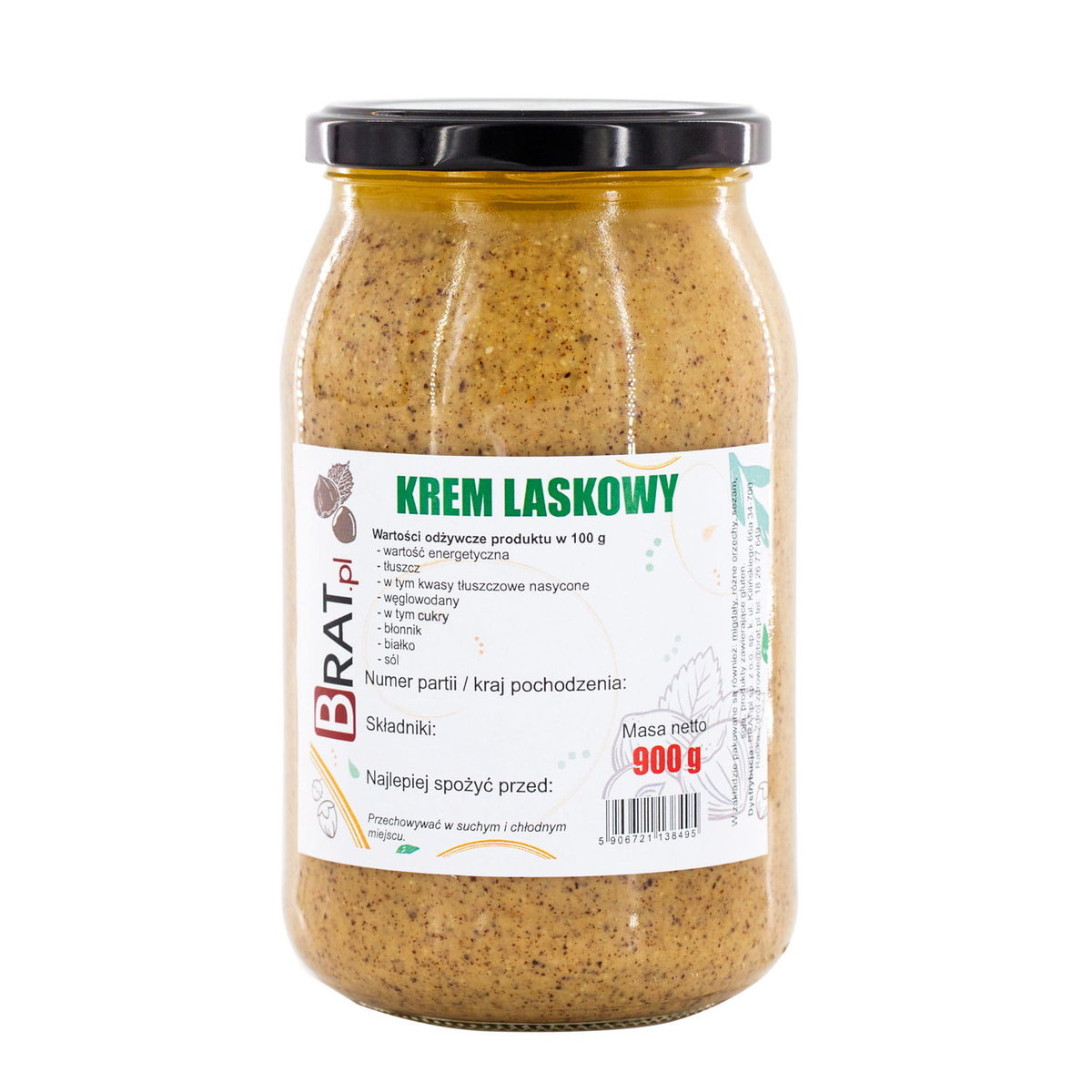 Naturalny Krem Laskowy Orzechy Laskowe 900G Bez Dodatków