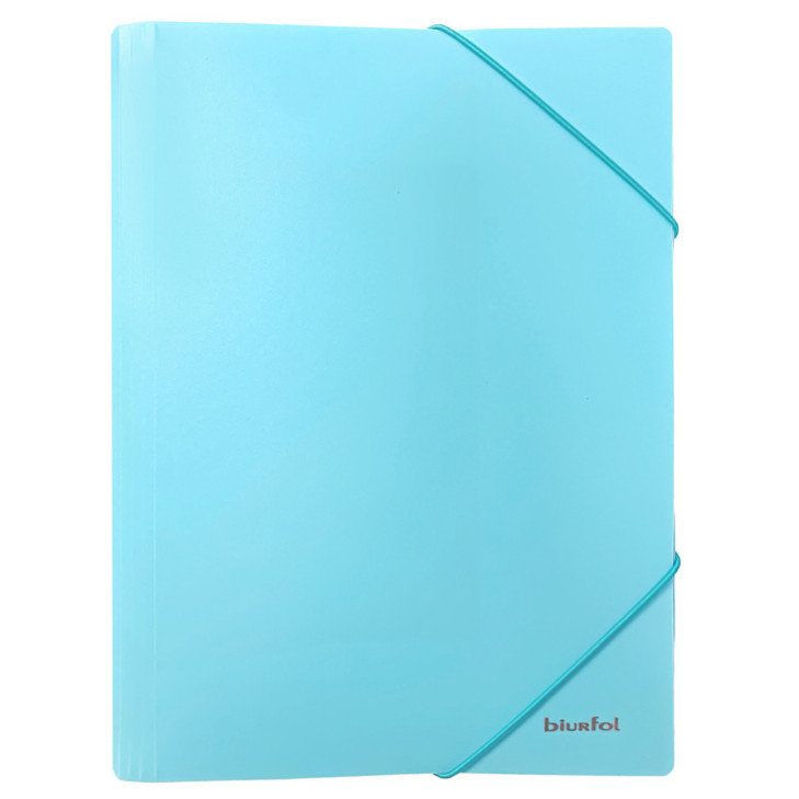 Teczka gumka A4/PP pastel niebieska Biurfol