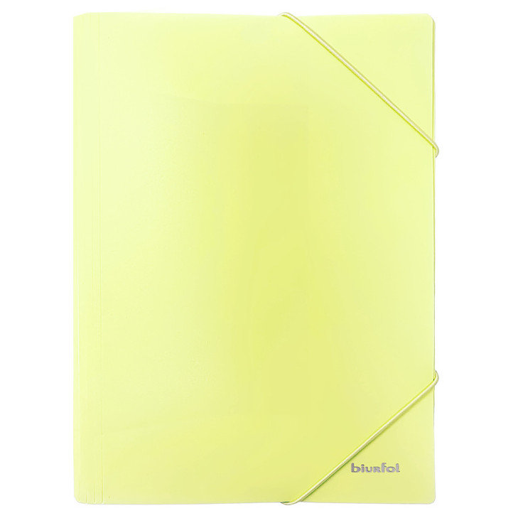 Teczka gumka A4/PP pastel żółta Biurfol