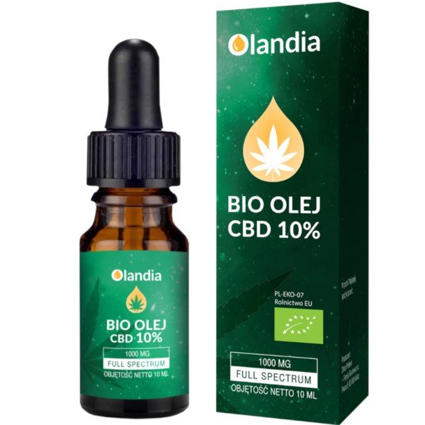 Olandia Olejek konopny 10 % (1000 mg fitoskładników) Suplement diety 10 ml Bio