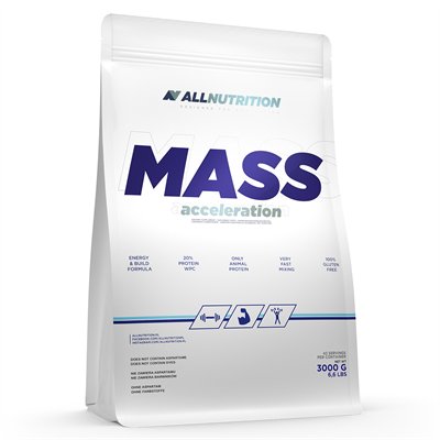 ALLNUTRITION Odżywka węglow.-białkowa MASS ACCELERATION 3000g WHITE CHOCOLATE 5902837700717