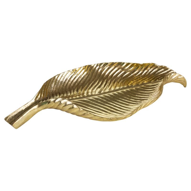 Patera ceramiczna złota w kształcie liścia 39X18X5 ELIOT