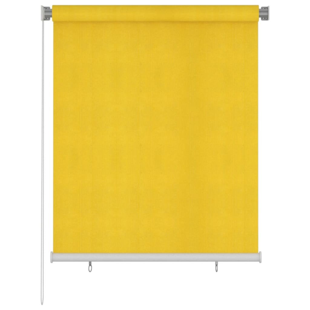 vidaXL Roleta zewnętrzna, 120x140 cm, żółta, HDPE