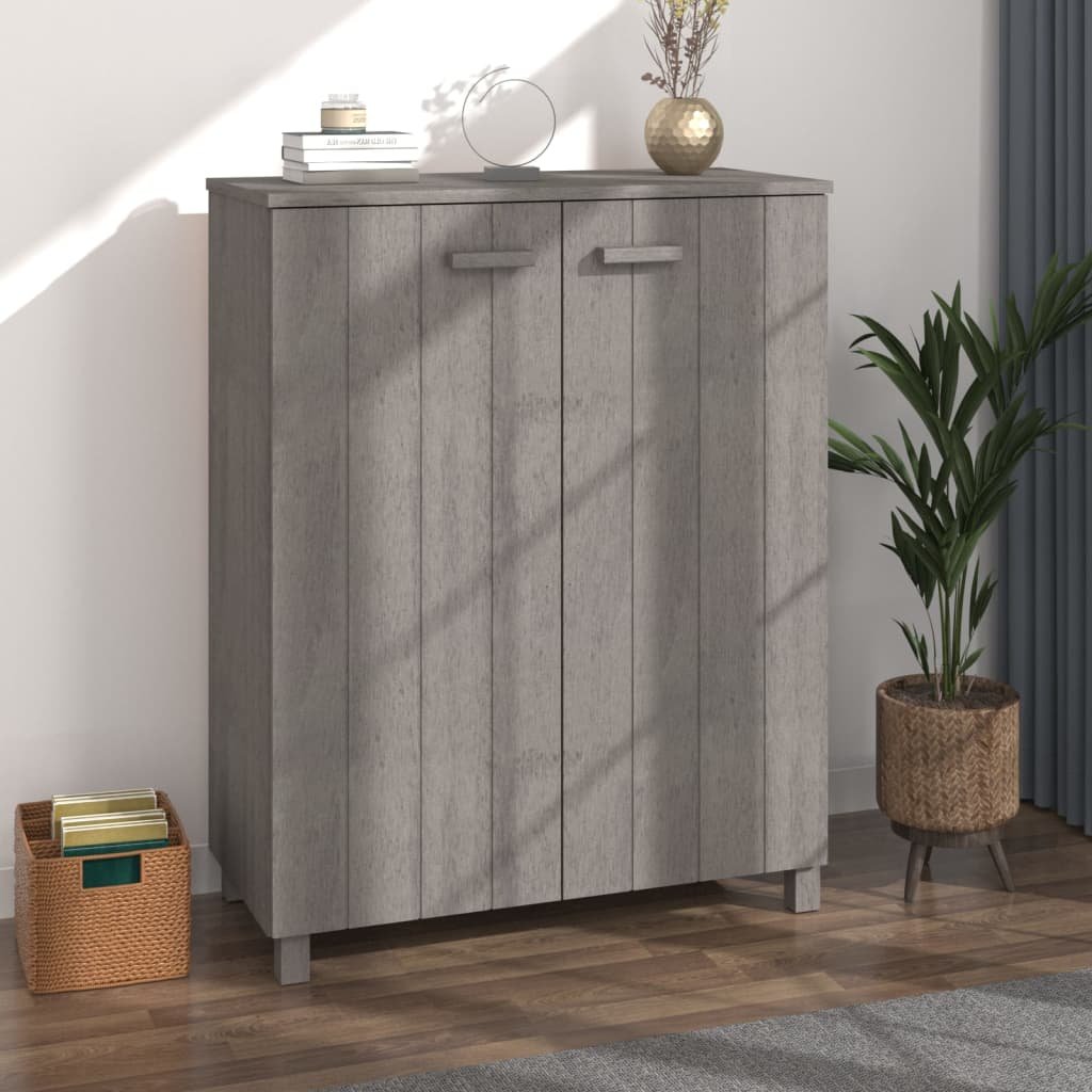 Lumarko Szafka na buty, jasnoszara, 85x40x108 cm, lite drewno sosnowe