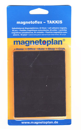 MAGNETOPLAN TAŚMA MAGNETYCZNA KLEJĄCA 20x20x0.75mm 60 szt 15502