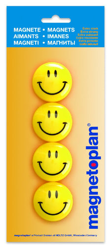 MAGNETOPLAN Magnesy HAPPY FACE SMILE 30mm 6szt 16672