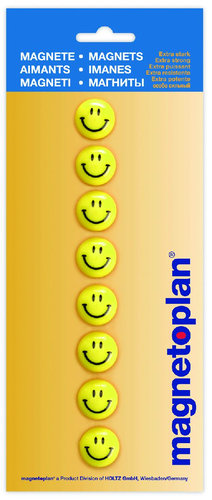 MAGNETOPLAN Magnesy HAPPY FACE SMILE 20mm 8szt 16671