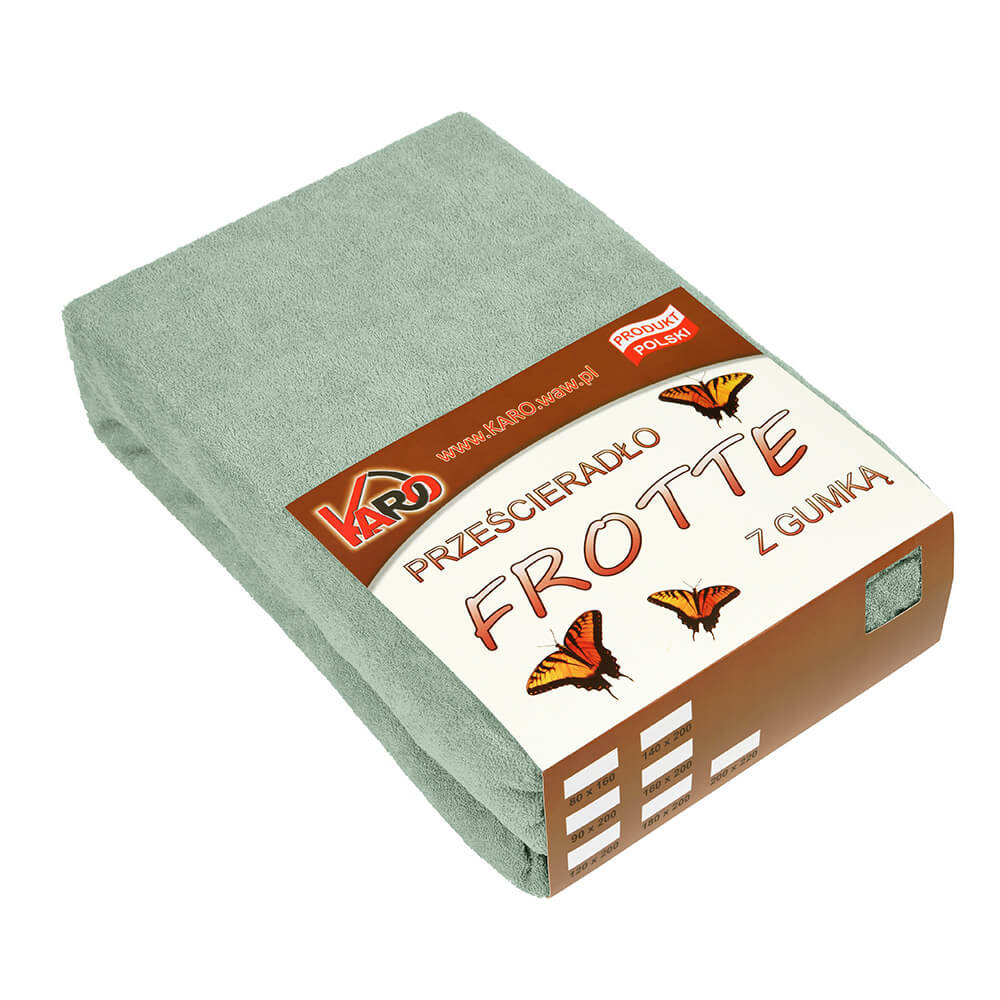 Karo Prześcieradło frotte z gumką 200x200 oliwkowe F19-200 MKO-215469