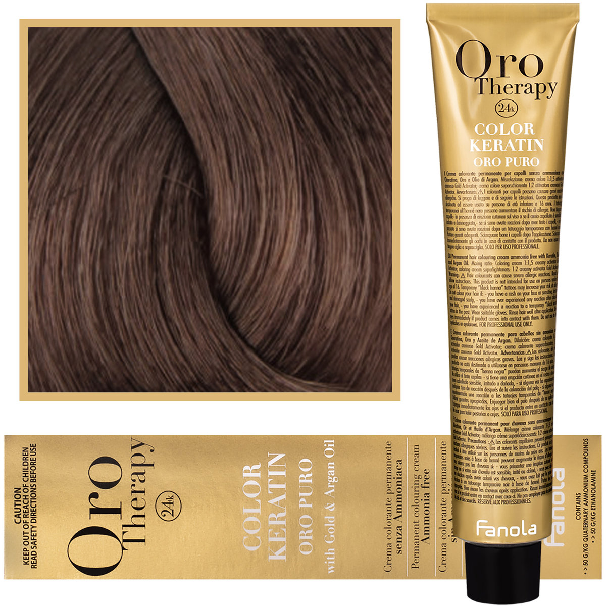 Fanola 6.31 Oro Puro Therapy Keratin Color 100 ML ciemny blond Sand HC-18-37