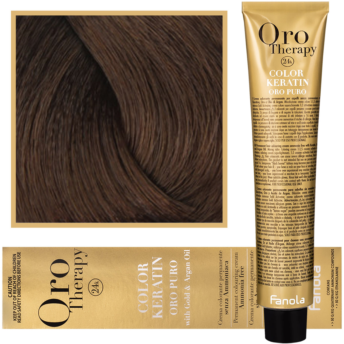 Fanola 6.0 Oro Puro Therapy Keratin Color 100 ML ciemny blond HC-18-05