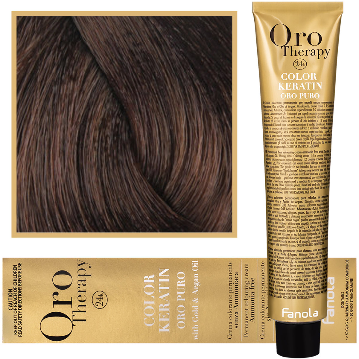 Fanola 5.3 Oro Puro Therapy Keratin Color 100 ML jasnobrązowy złoty HC-18-31