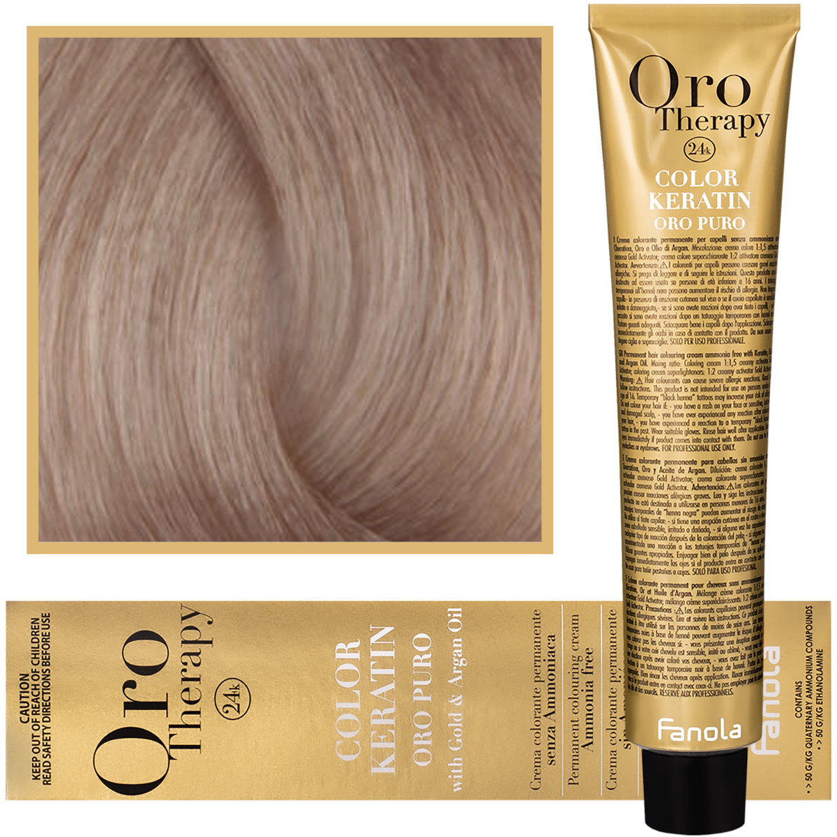Fanola 9.13 Oro Puro Therapy Keratin Color 100 ML bardzo jasny blond beżowy HC-18-25