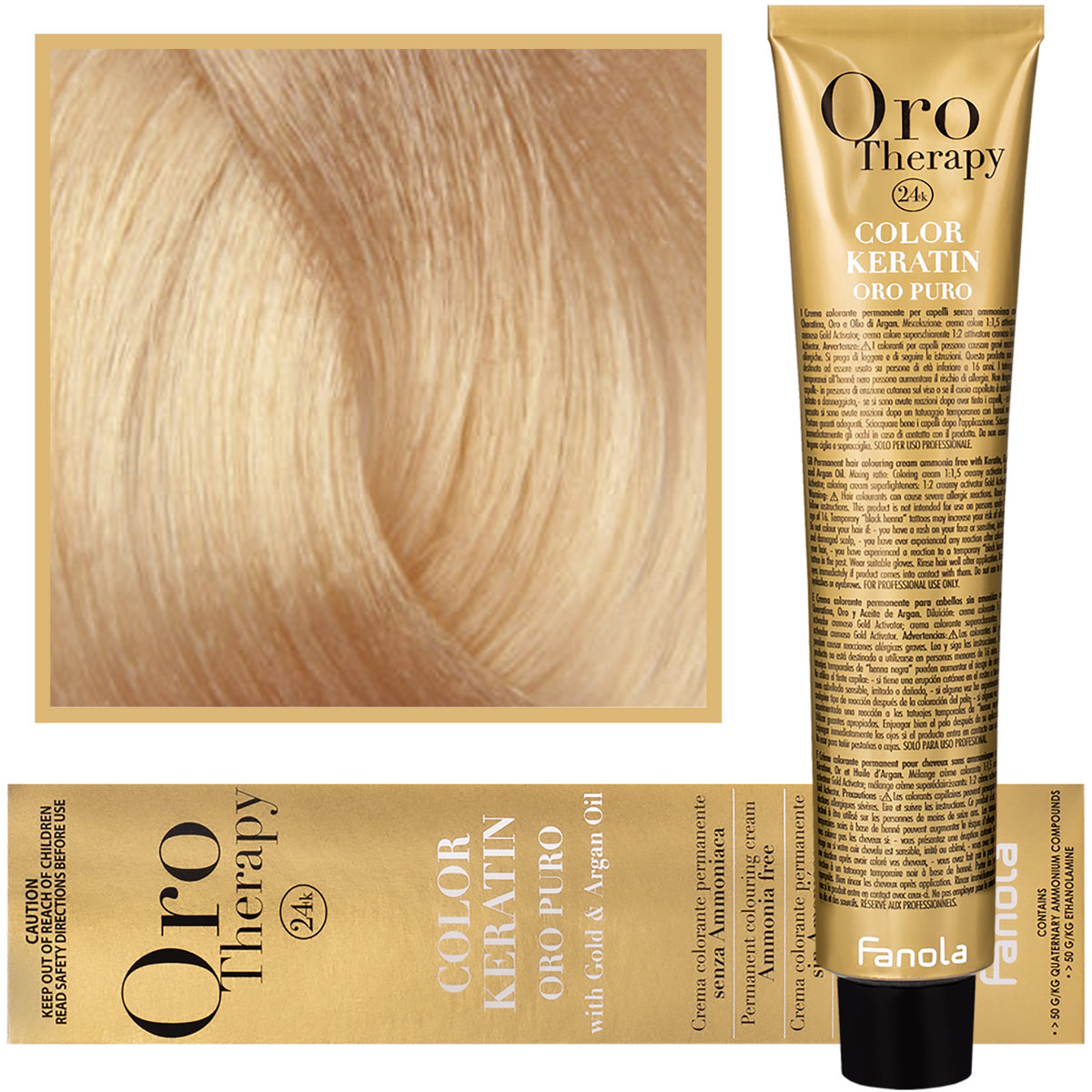 Fanola 10.3 Oro Puro Therapy Keratin Color 100 ML blond Platyna złoty HC-18-36