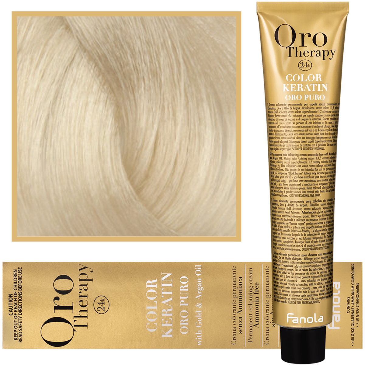 Fanola 10.0 Extra Oro Puro Therapy Keratin Color 100 ML blond Platyna Extra 8032947864577