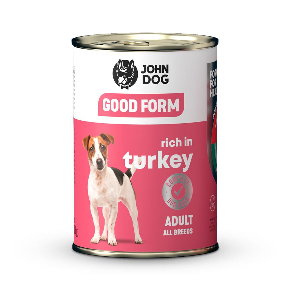 JOHN DOG GOOD FORM Turkey Adult Indyk 400g