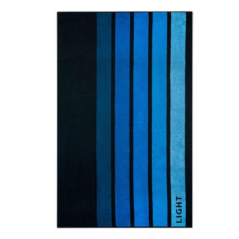 Ręcznik plażowy 100x160 Light granatowy wielokolorowy pasy bawełniany frotte plaża 2 Zwoltex
