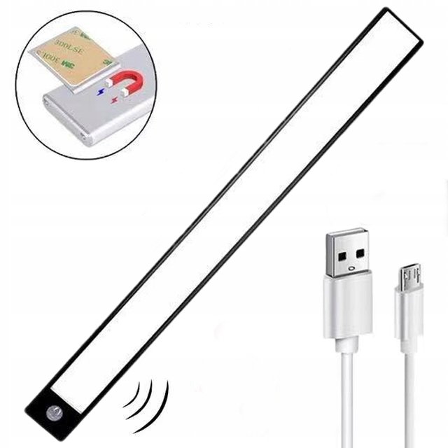 Lampa LED Listwa Oświetleniowa 60cm CZUJNIK RUCH MAGNES