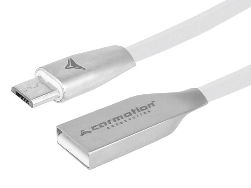 CarMotion Kabel USB - micro USB 120cm biały