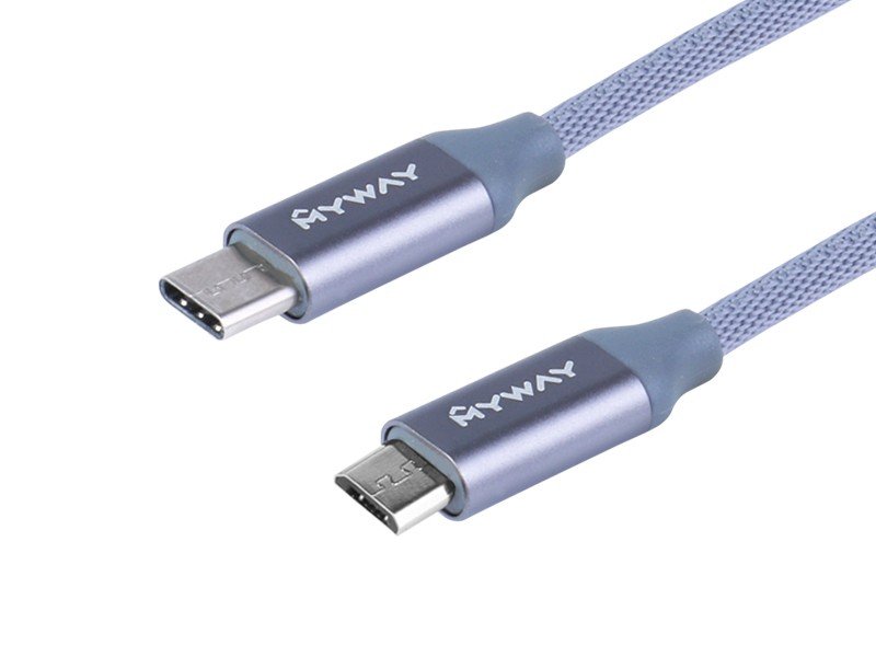MyWay Kabel MYWAY do ładowania i synchronizacji w oplocie z mikrofibry 120 cm USB-C micro USB WE12-9728